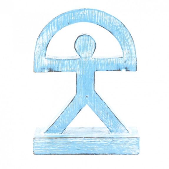 Indalo con base de madera 20cm de alto