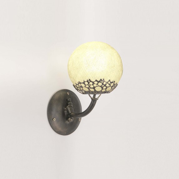 lampara aplique de pared globo de hilo de algodon