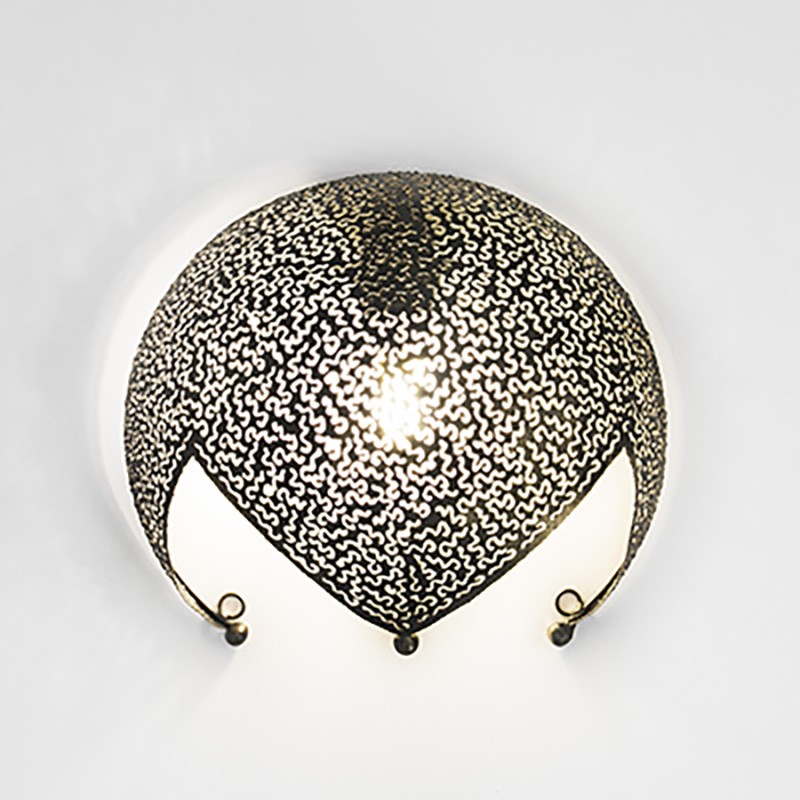 Lámpra de pared colección OPEN de hierro y con forma de mitad de corona 